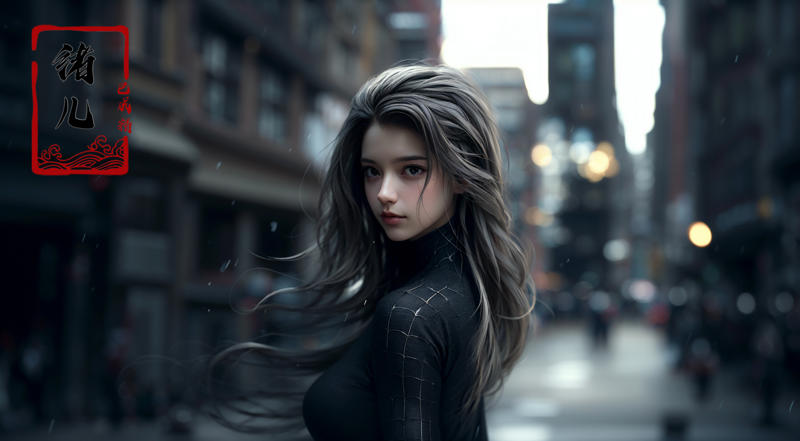 606247209521969426-4048758057-blurry, blurry_background, blurry_foreground, depth_of_field, motion_blur, 1girl, bokeh, long_hair, solo，__lora_绪儿-蜘蛛侠 black Spi.jpg